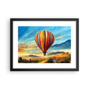 Pôster com moldura preta - Com silêncio enxergas mais - 40x30 cm