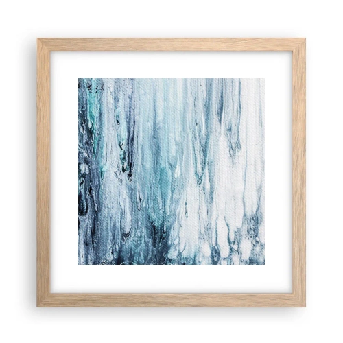 Pôster com moldura de carvalho claro - Estalactites em azul - 30x30 cm