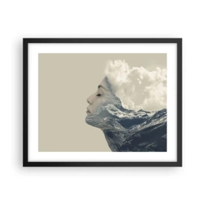 Pôster com moldura preta - A beleza dos elementos da natureza - 50x40 cm