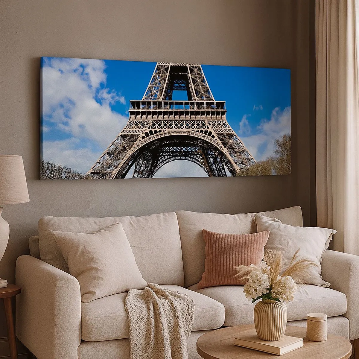 Quadro em tela - Toda Paris aos seus pés - 100x40 cm