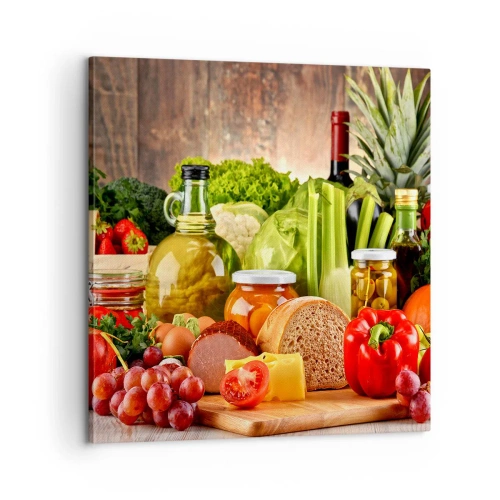 Quadro em tela - Defumados, cozidos, em conserva - 60x60 cm