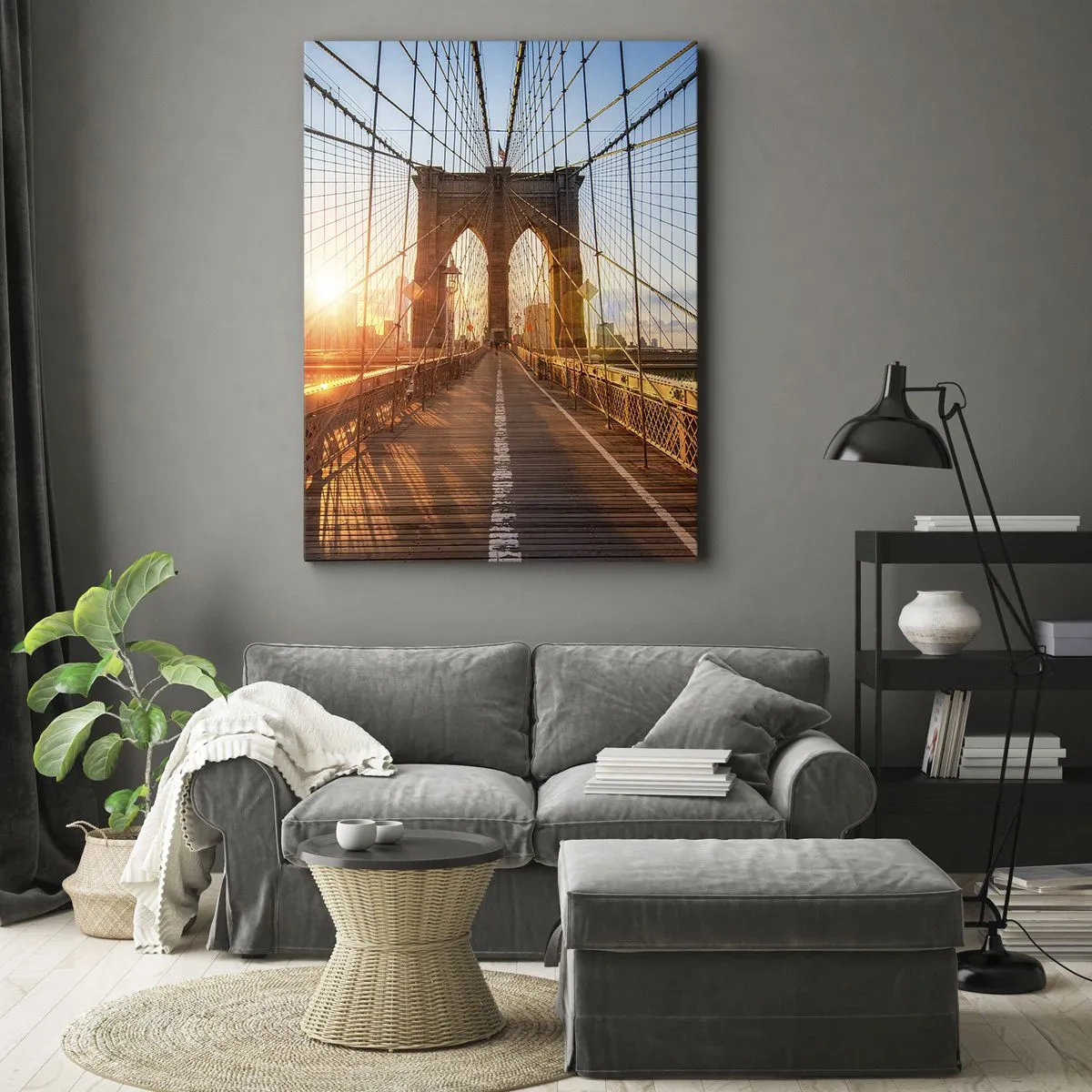 Quadro em tela - Na Ponte Dourada - 65x120 cm