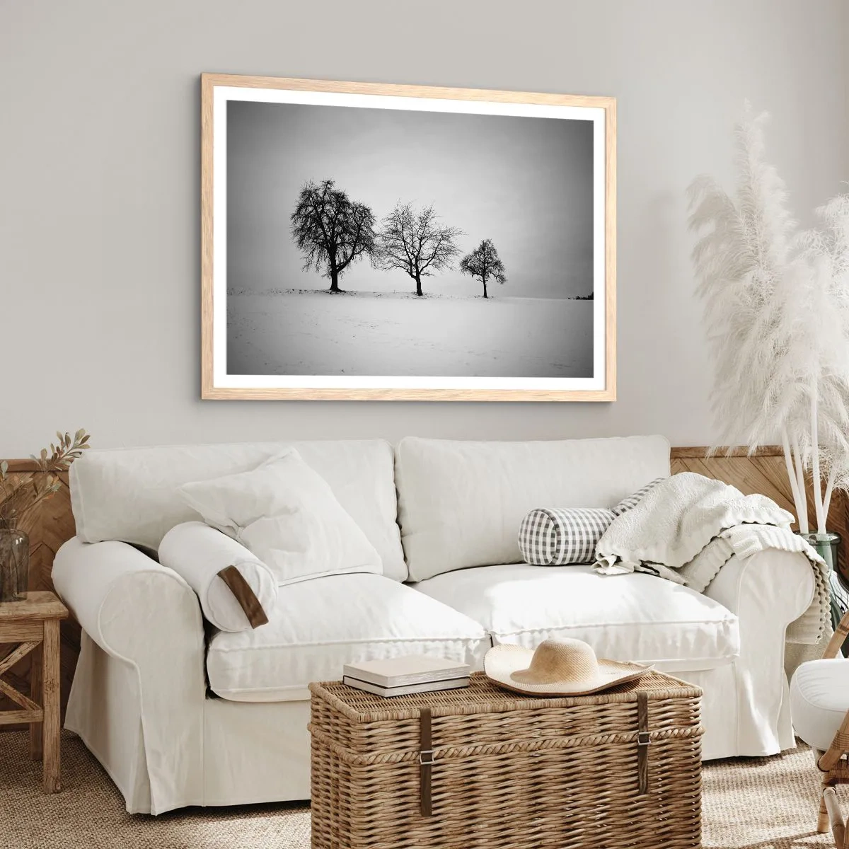 Pôster com moldura de carvalho claro - Com que sonham elas? - 50x40 cm