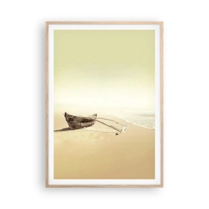 Pôster com moldura de carvalho claro - Memória dos mares do sul - 70x100 cm