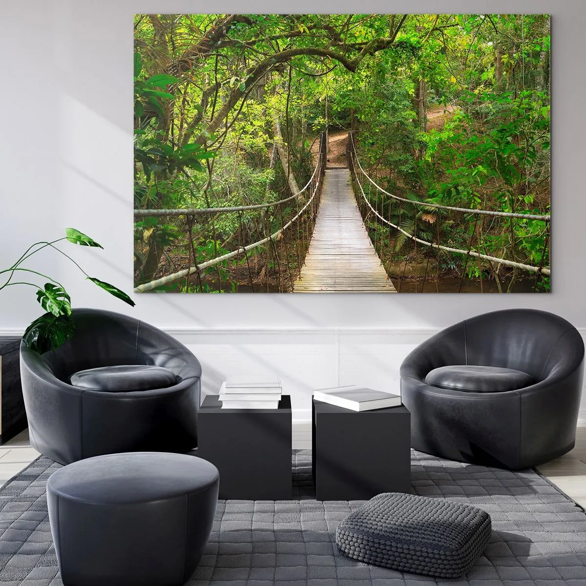 Quadro em vidro - Porque há uma videira a crescer no jardim - 120x80 cm