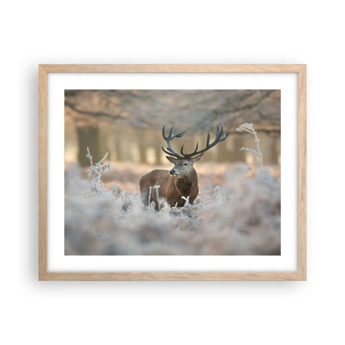 Pôster com moldura de carvalho claro - Uma manhã fresca - 50x40 cm