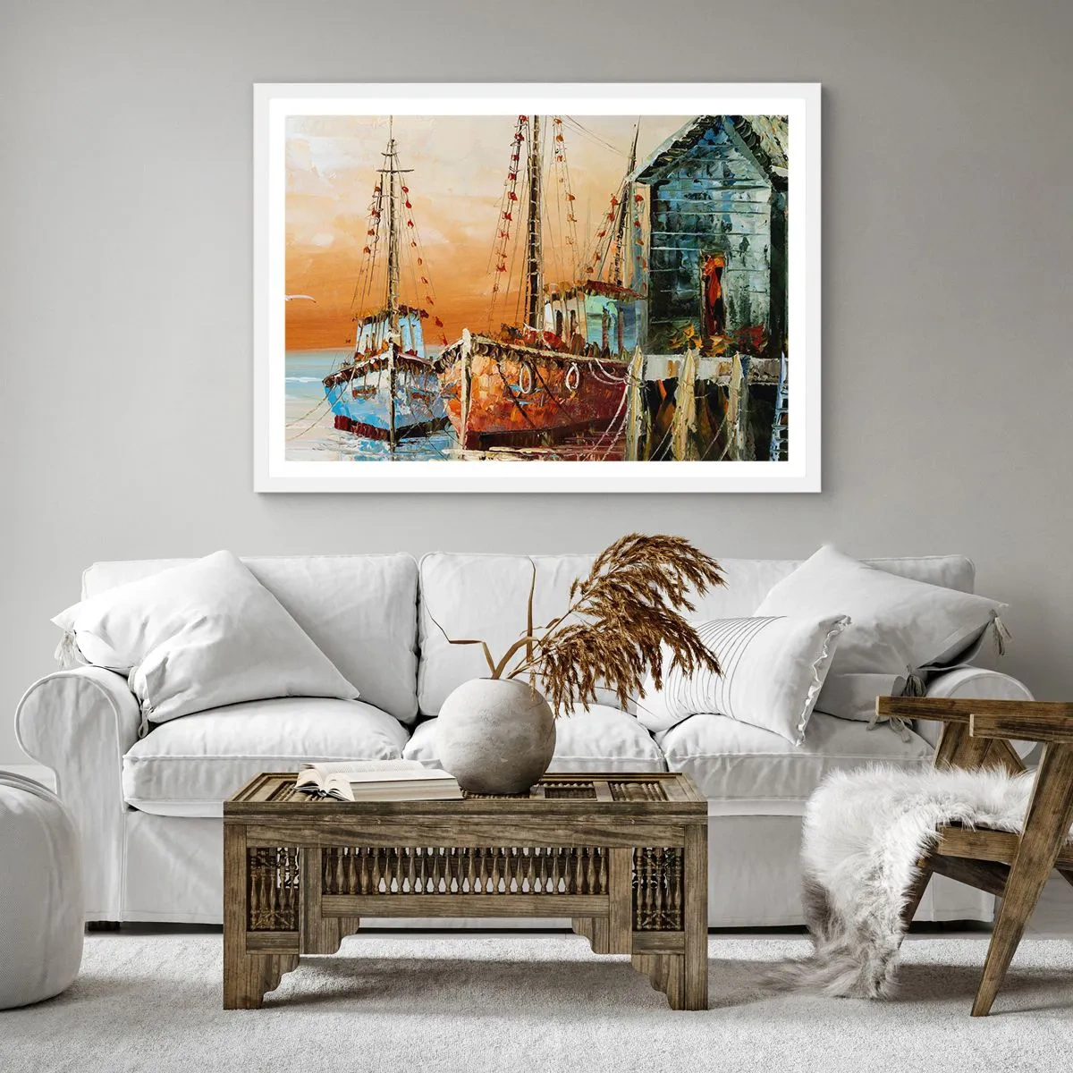 Pôster em moldura branca - Um regresso tranquilo - 30x30 cm