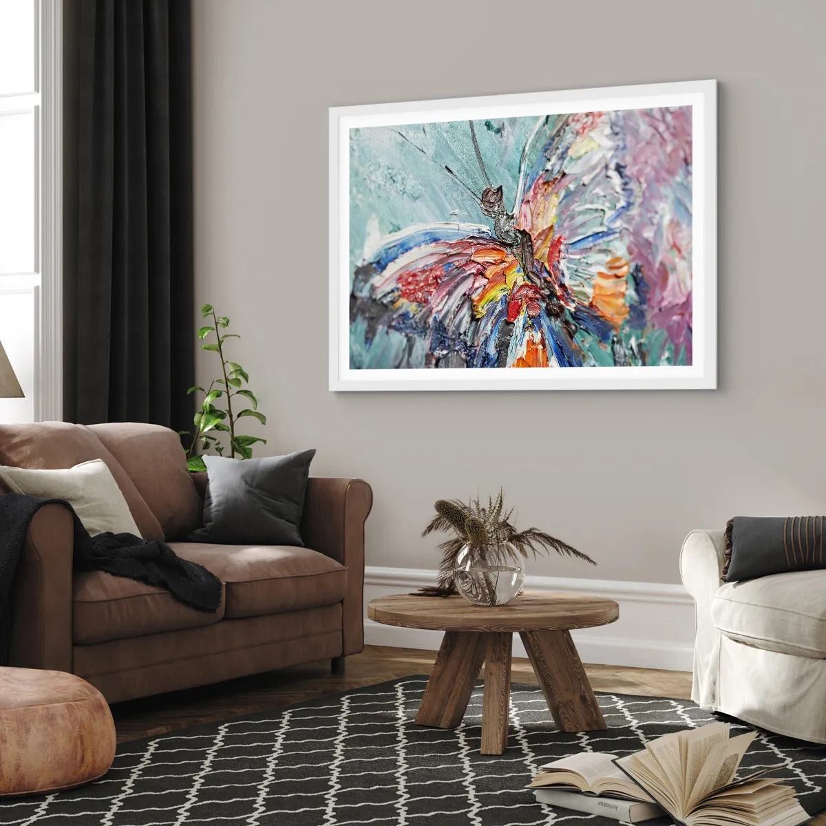 Pôster em moldura branca - Pintado pela natureza - 70x50 cm