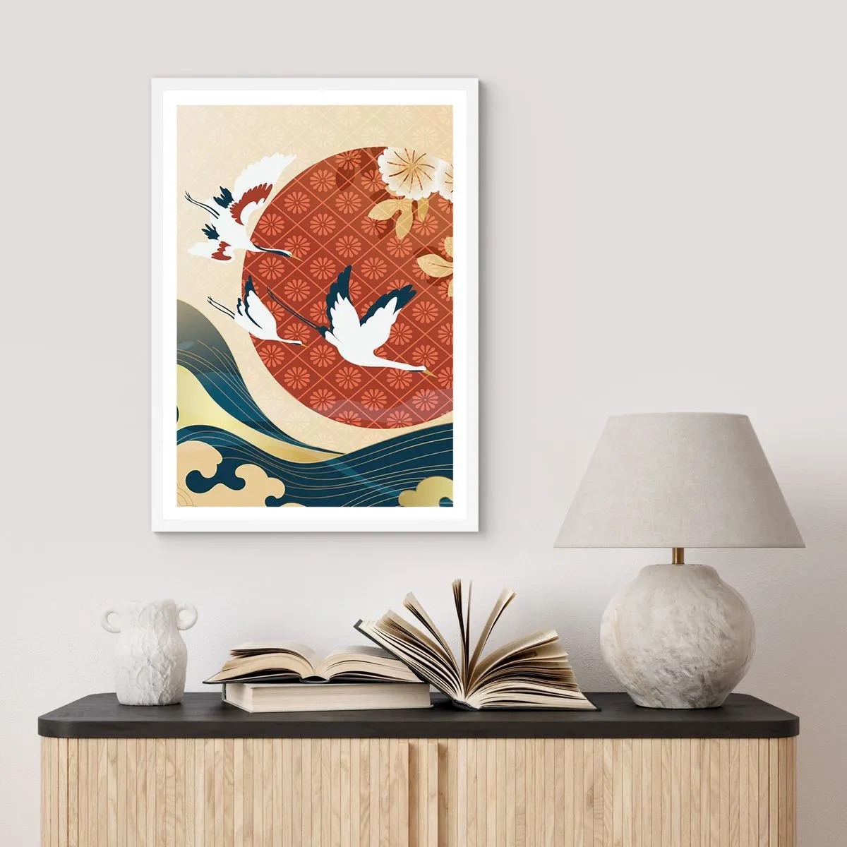 Pôster em moldura branca - Conto de fadas japonês - 30x40 cm