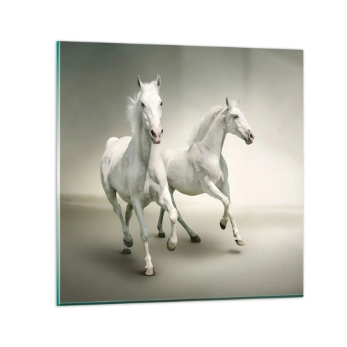 Quadro em vidro - White power! - 30x30 cm