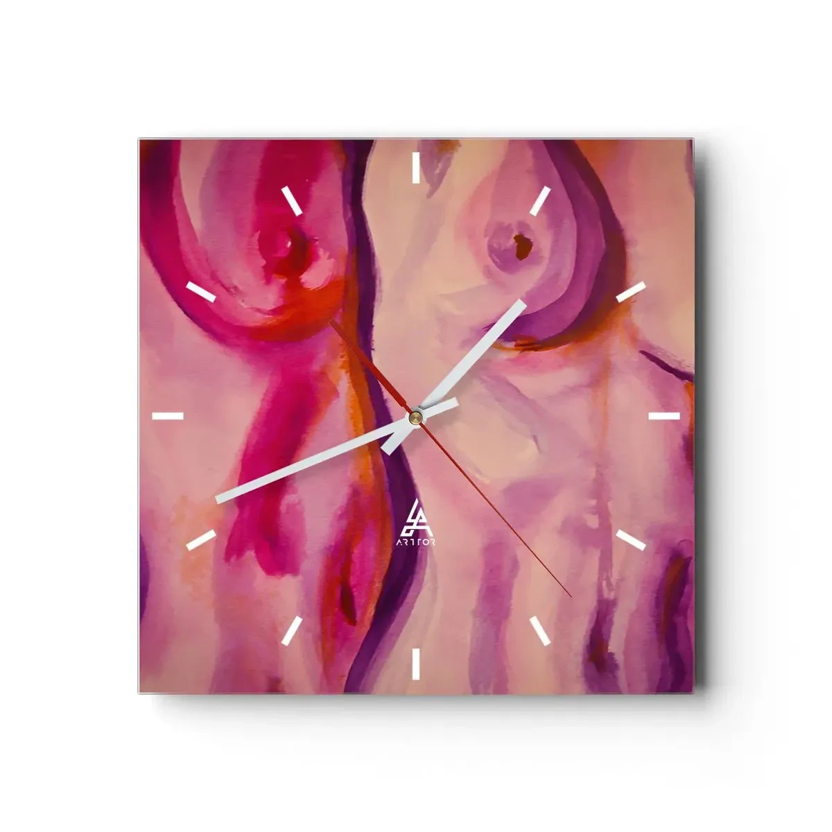 Relógio de parede - Relógio em vidro - Ode à Feminilidade - 30x30 cm