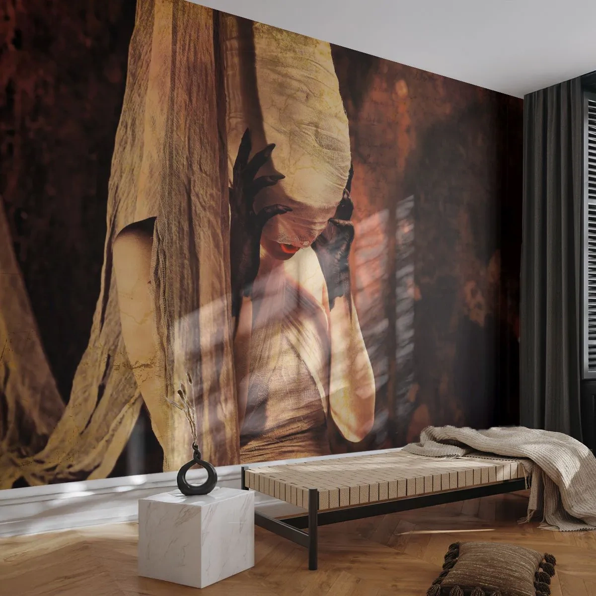 Papel de Parede Premium Canvas - Entre o bem e o mal - Teatro, Pedaço, Homem - 250x175 cm