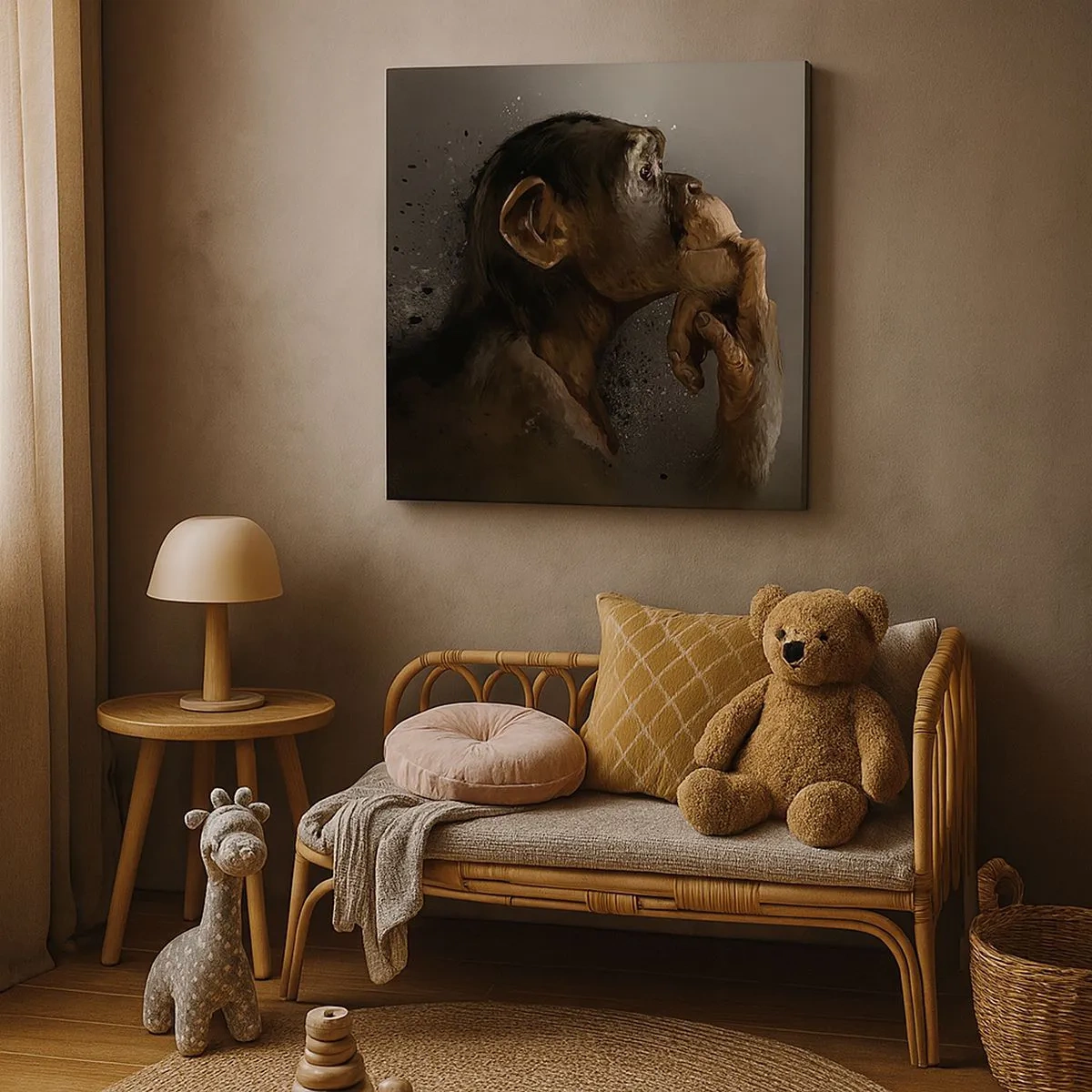 Quadro em tela - Certamente um pensador - 30x30 cm