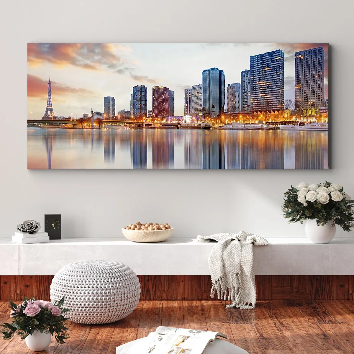 Quadro em tela - A tranquilidade monumental de Paris - 90x30 cm