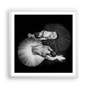 Pôster em moldura branca - Jin e yang – o equilíbrio perfeito - 60x60 cm