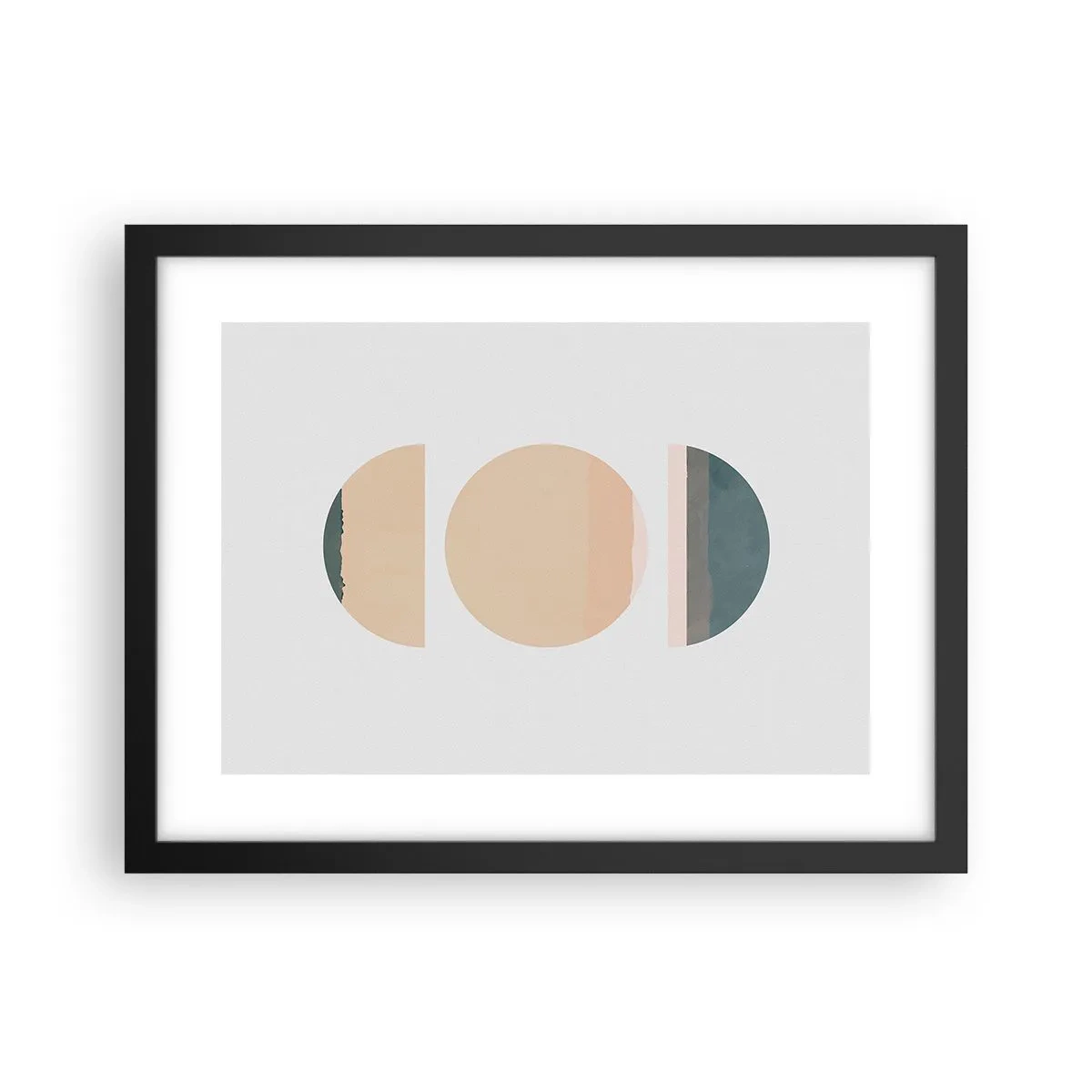 Pôster com moldura preta - Círculo entre círculos - 40x30 cm