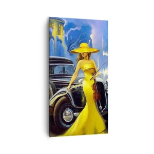 Quadro em tela - Música instrumental com violino e amor - 55x100 cm