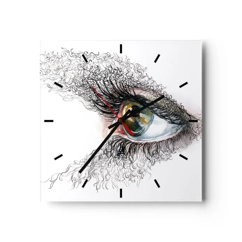 Relógio de parede - Relógio em vidro - Olhe diretamente para a alma - 30x30 cm
