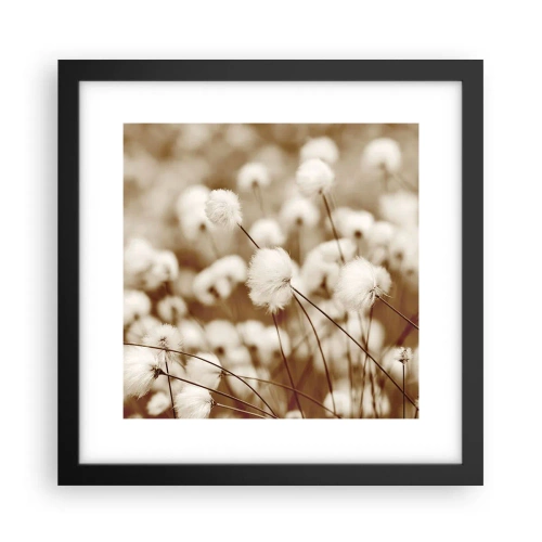 Pôster com moldura preta - Campos felpudos - 30x30 cm