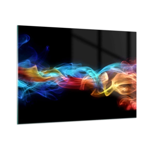 Quadro em vidro - Dança da névoa em arco-íris - 100x70 cm