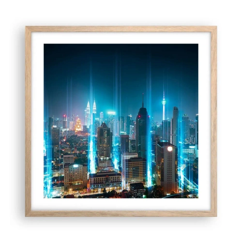 Pôster com moldura de carvalho claro - De Berlim para o céu - 50x50 cm