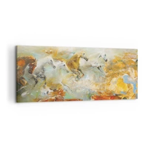 Quadro em tela - A galope através da luz - 100x40 cm