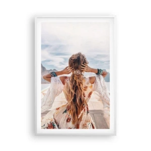 Pôster em moldura branca - A caminho da felicidade - 61x91 cm