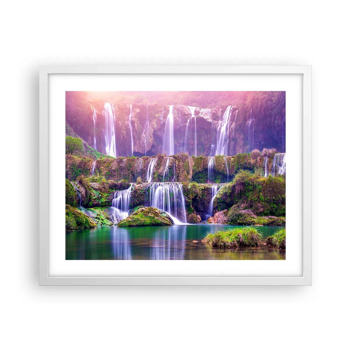 Pôster em moldura branca - Escadas para o céu - 50x40 cm