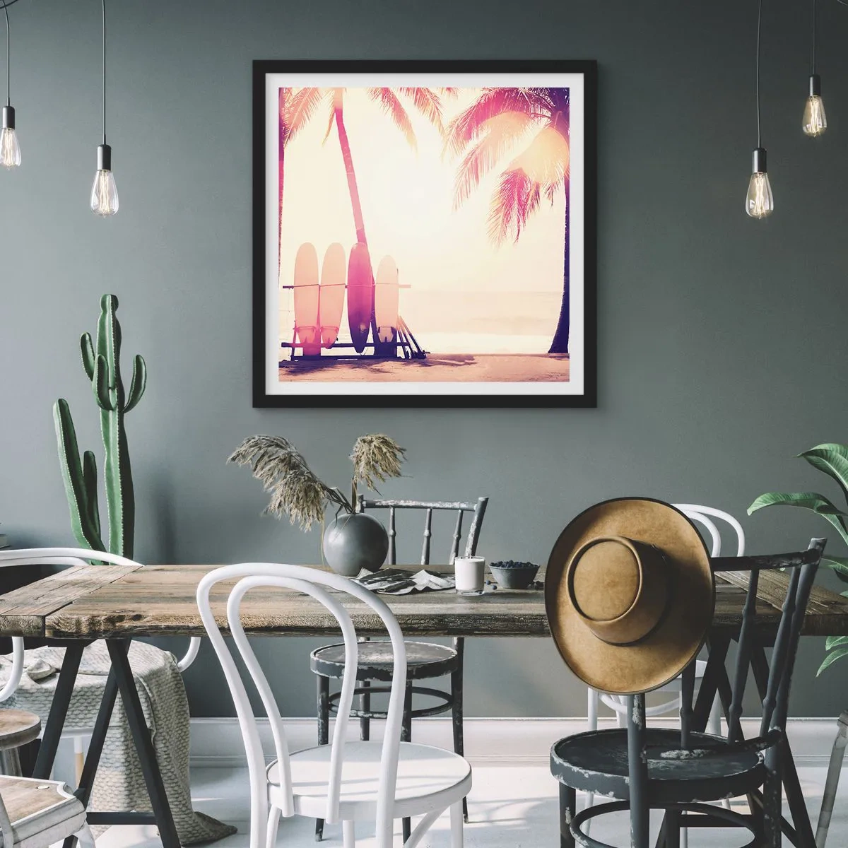 Pôster com moldura preta - Vai ser um grande dia - 30x30 cm