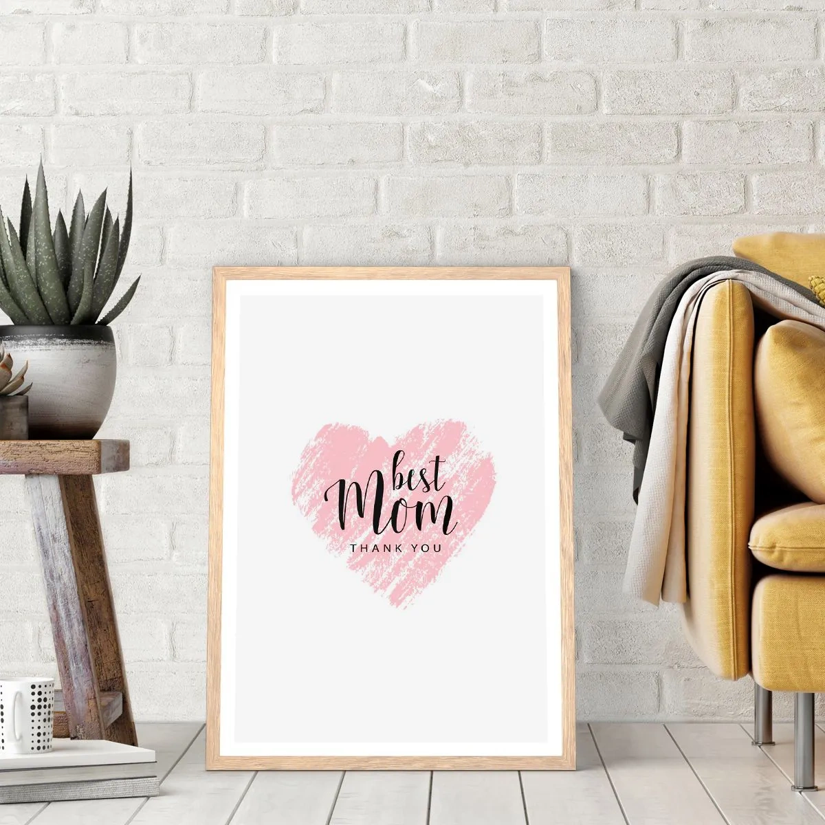 Pôster com moldura de carvalho claro - Sempre o momento certo - 70x100 cm