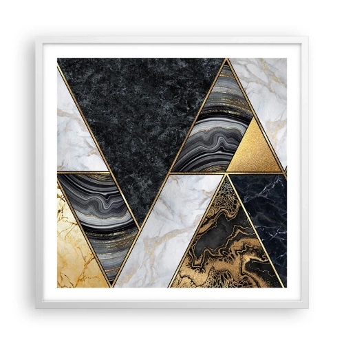 Pôster em moldura branca - Pedra por pedra - 60x60 cm