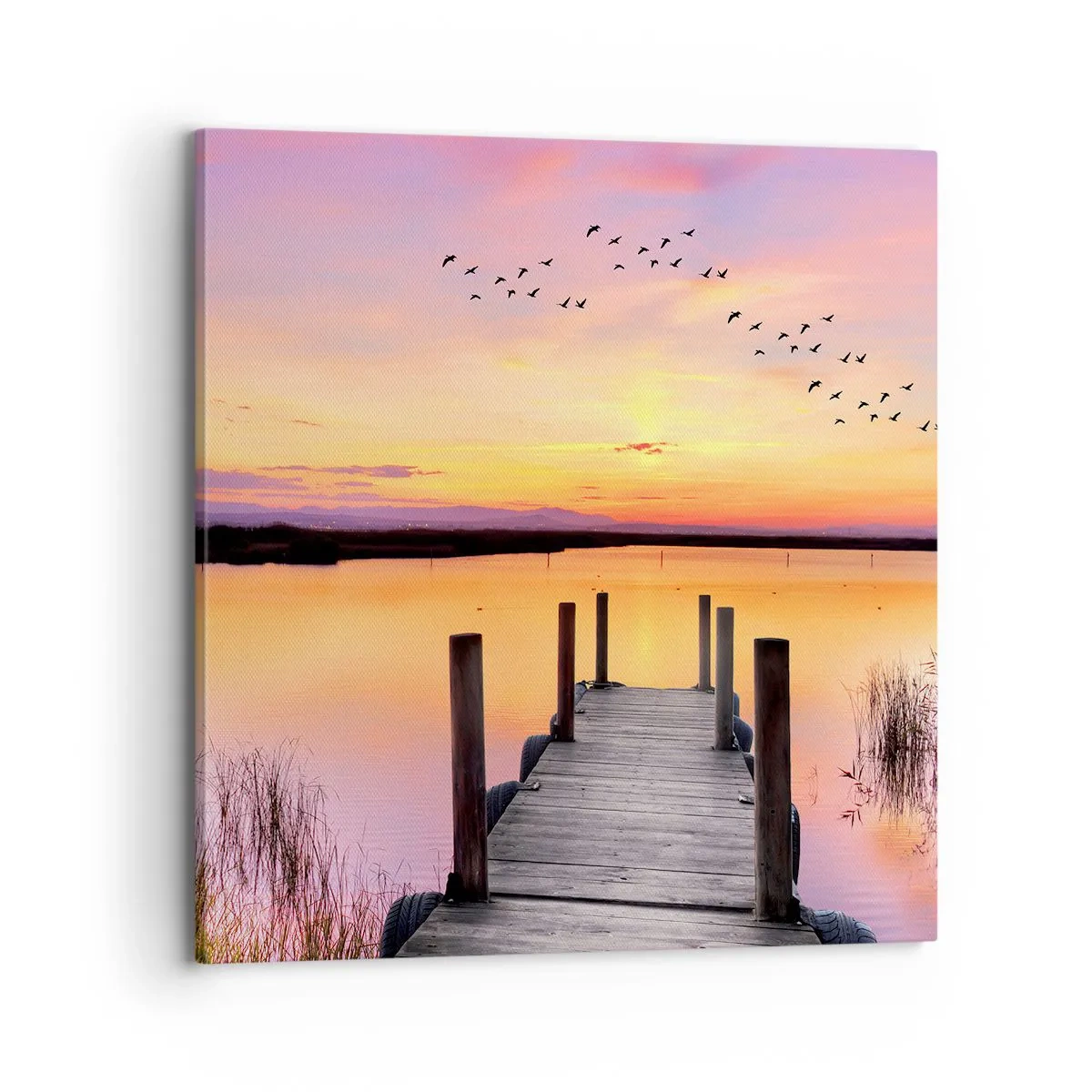 Quadro em tela - Silenciosa Alvorada Violeta - 70x70 cm