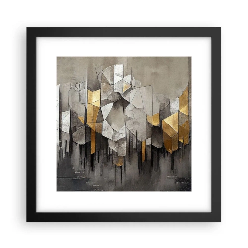 Pôster com moldura preta - Composição de gelo e luz - 30x30 cm