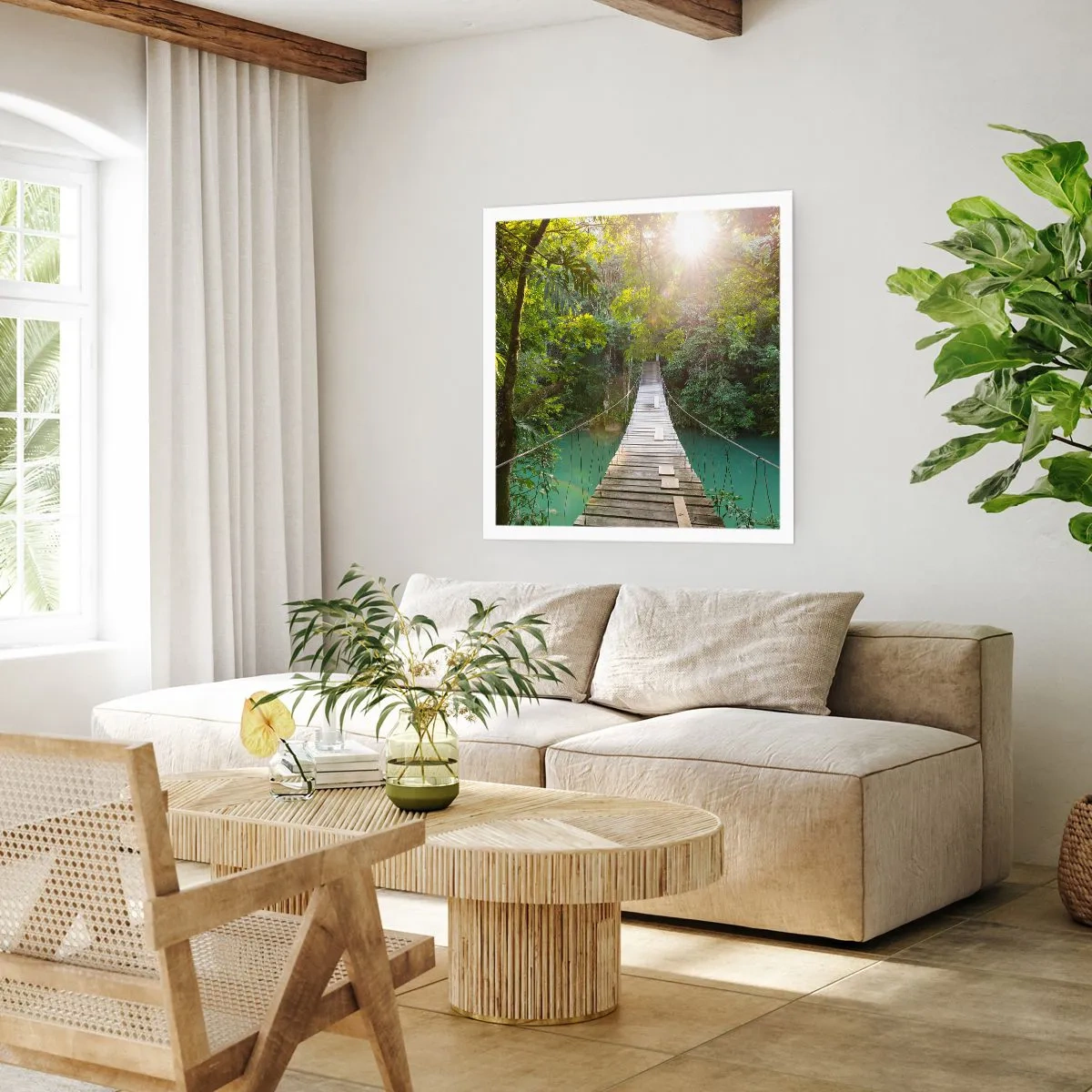 Pôster - Da água azul para a floresta azul - 40x40 cm