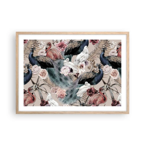 Pôster com moldura de carvalho claro - No jardim do palácio - 70x50 cm