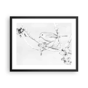 Pôster com moldura preta - Manhã de inverno - 50x40 cm