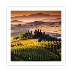 Pôster - Arcádia - Paisagem toscana - 60x60 cm