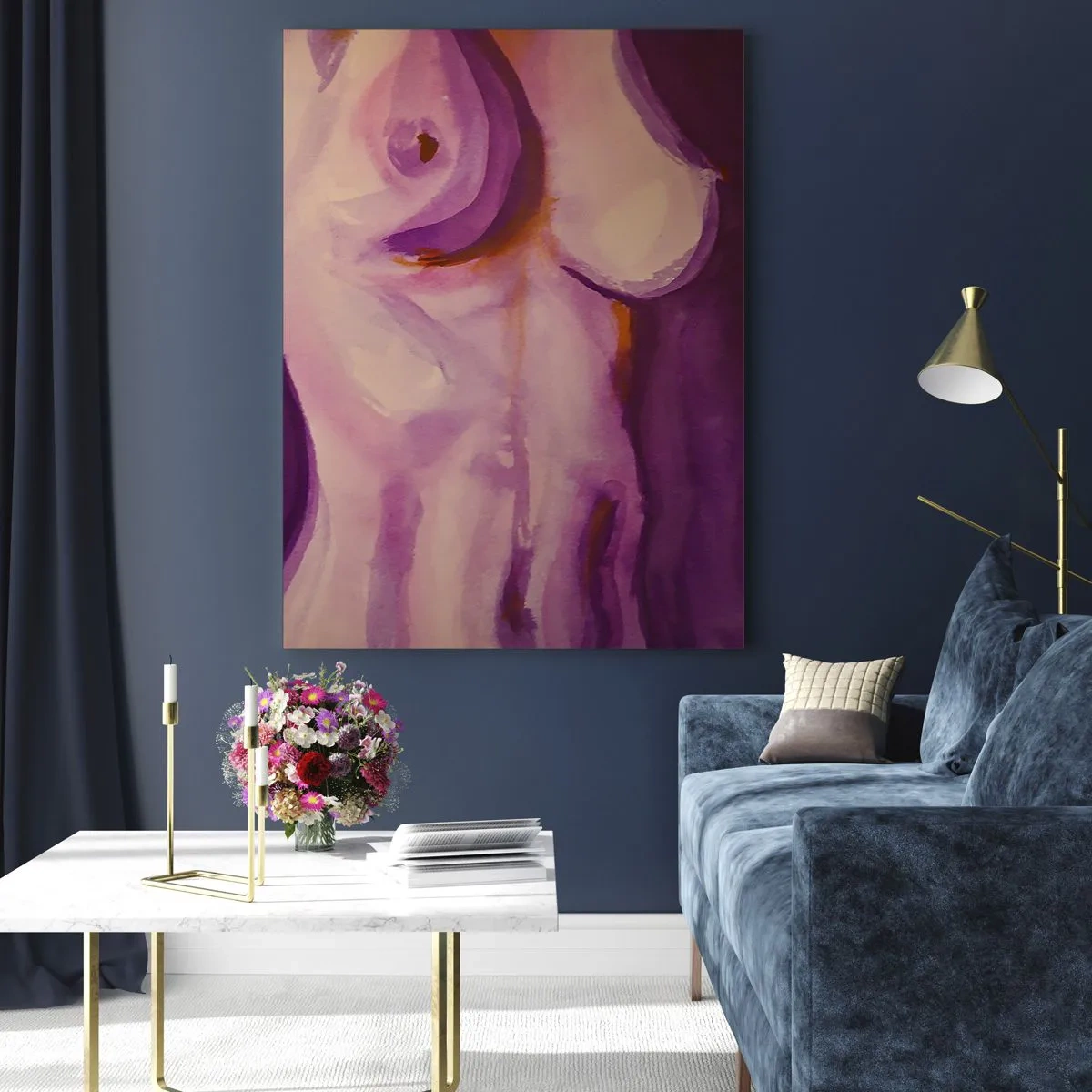 Quadro em vidro - Ode à Feminilidade - 50x70 cm