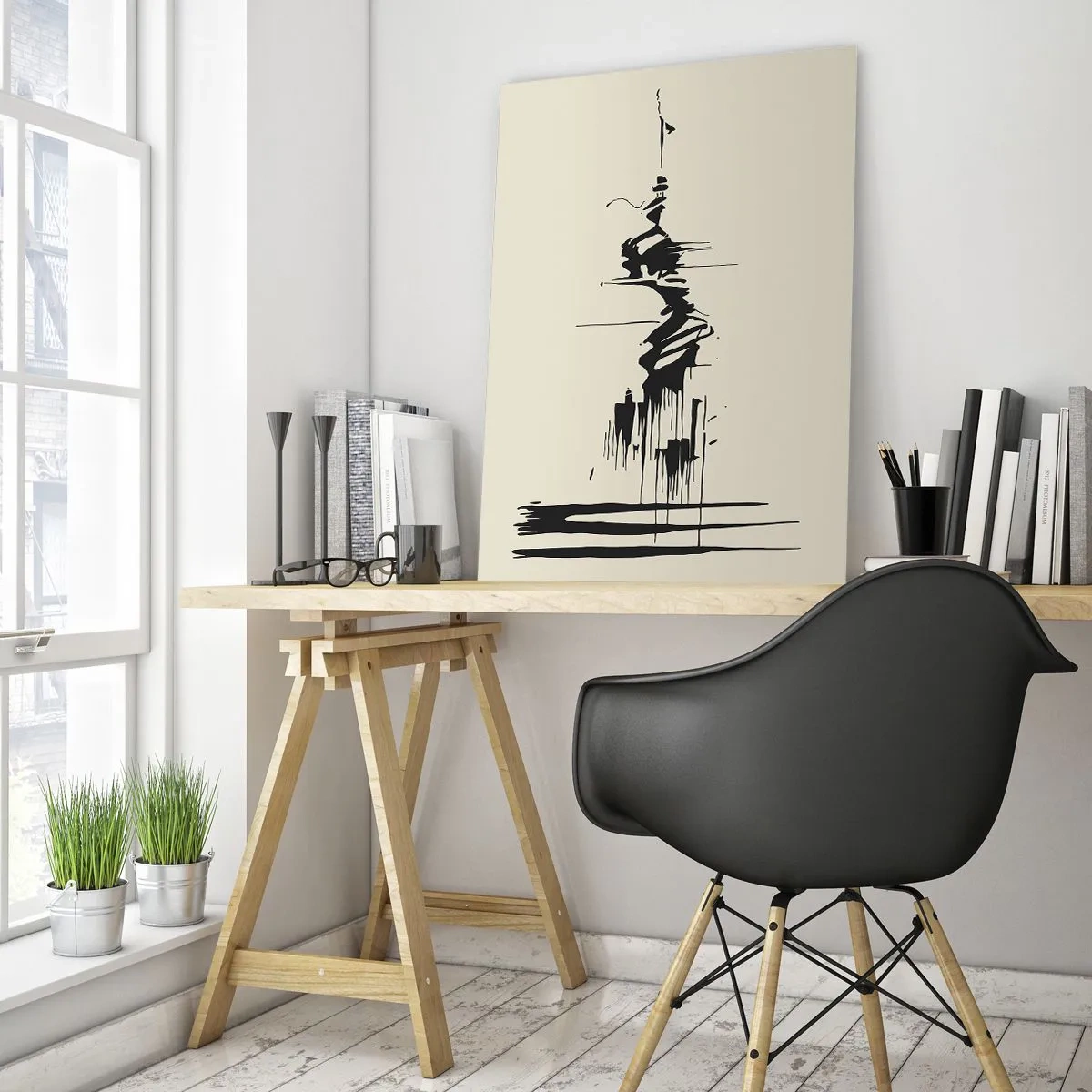 Quadro em vidro - Abstração apressada - 50x70 cm