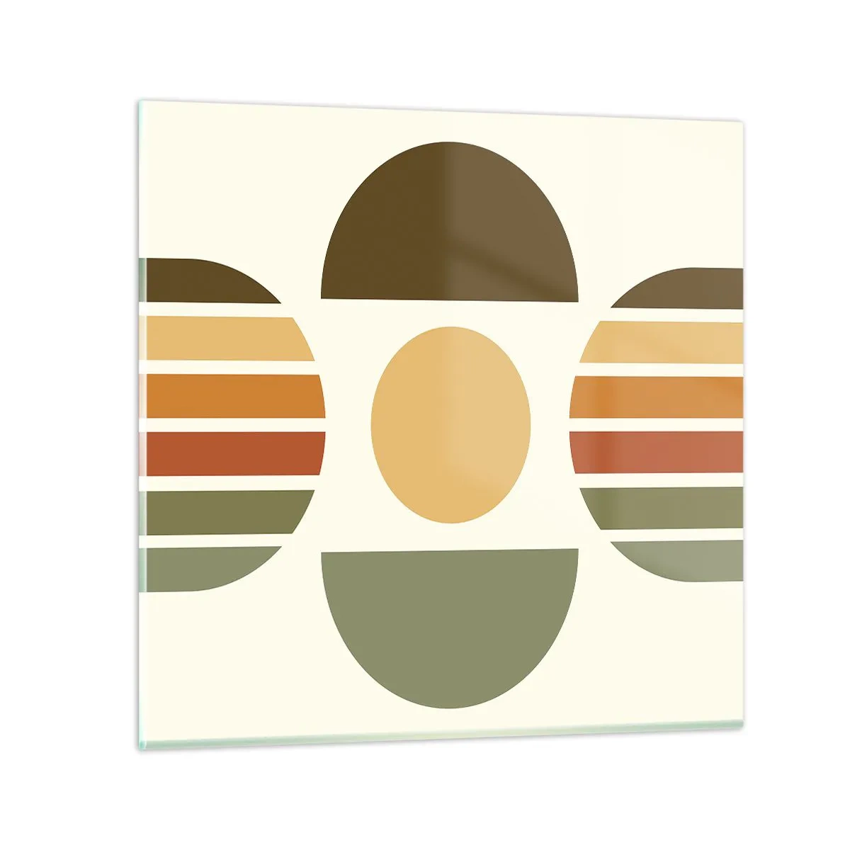 Quadro em vidro - Em tons terrosos - 50x50 cm