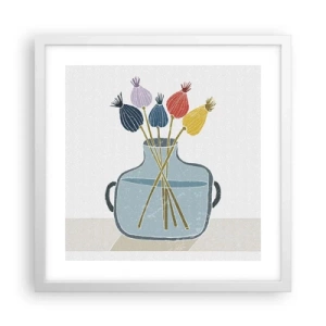 Pôster em moldura branca - Como semeou a papoula - 40x40 cm