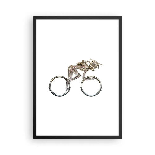 Pôster com moldura preta - Uma bicicleta feita de peças de metal - 50x70cm - Uma ótima máquina - Decoração de parede moderna para a sala de estar e quarto ARTTOR