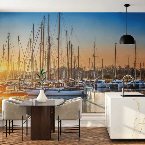 Papel de Parede Premium Sand - O vento também deve dormir - Paisagem, Marina, Barco a vela - 100x70 cm
