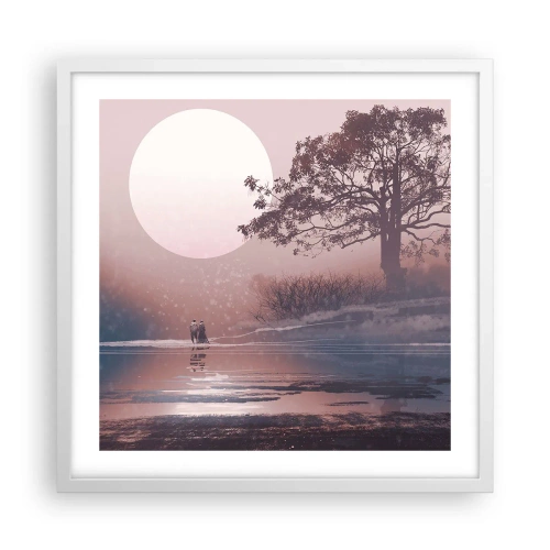 Pôster em moldura branca - Maravilhas da noite - 50x50 cm