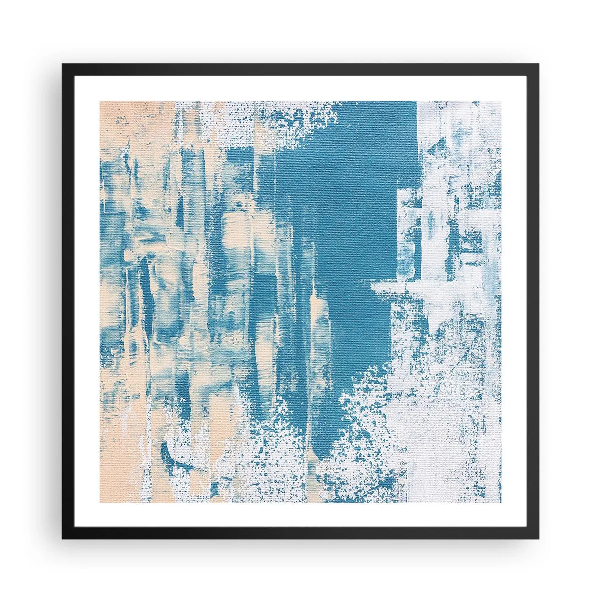 Pôster com moldura preta - Através da estalactite de gelo - 60x60 cm