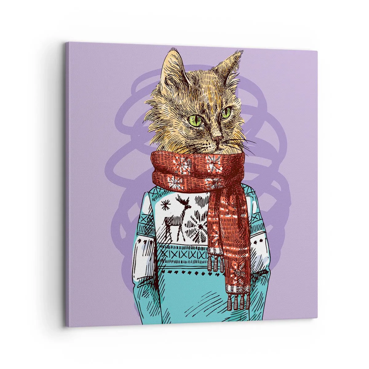 Quadro em tela - Gato não só de botas - 60x60 cm