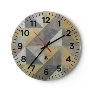 Relógio de parede - Relógio em vidro - Em ângulo com um triângulo - 40x40 cm