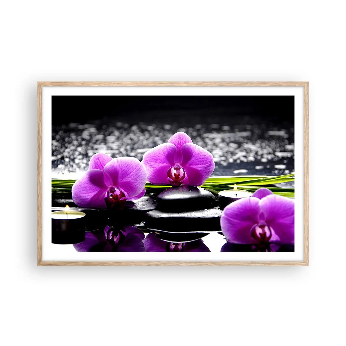 Pôster com moldura de carvalho claro - Afogar-se na paz e sossego - 91x61 cm