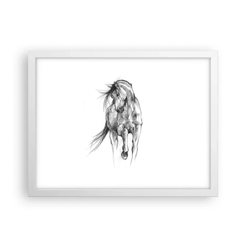 Pôster em moldura branca - Num trote gracioso - 40x30 cm