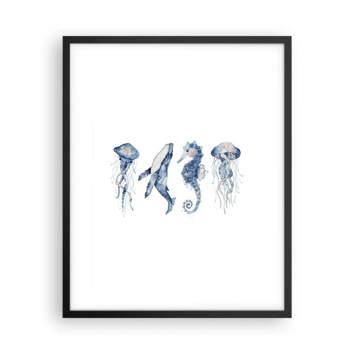 Pôster com moldura preta - Maravilhas do mar - 40x50 cm